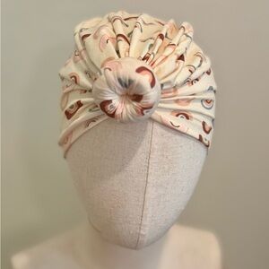 Stylish Cream Patterned Turban Headband